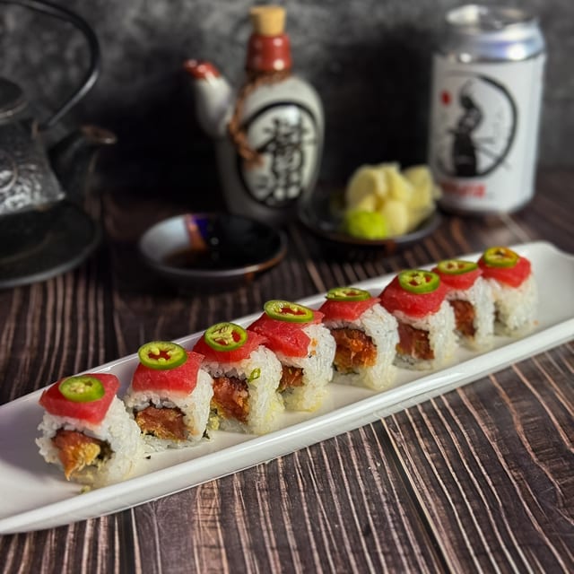Tuna Crunch Jalapeno Roll.