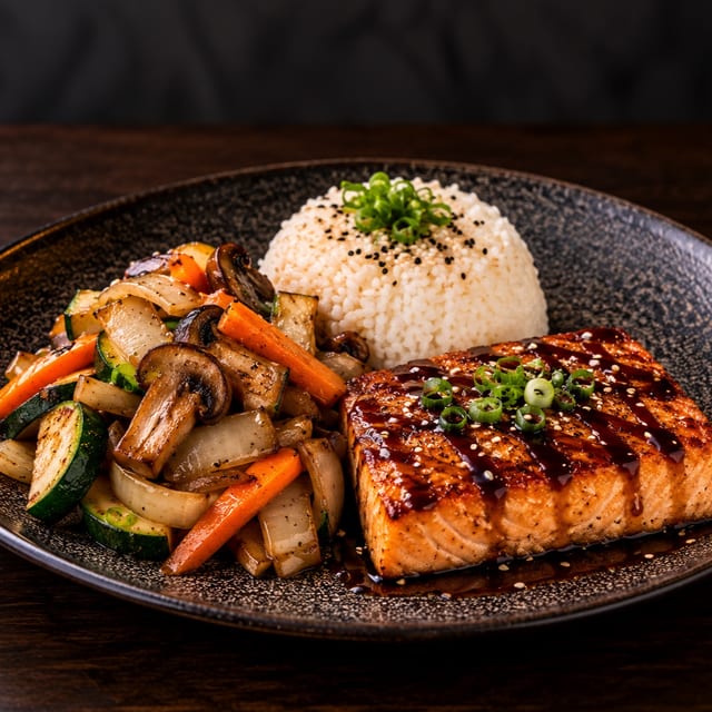 Salmon Teriyaki Lunch.