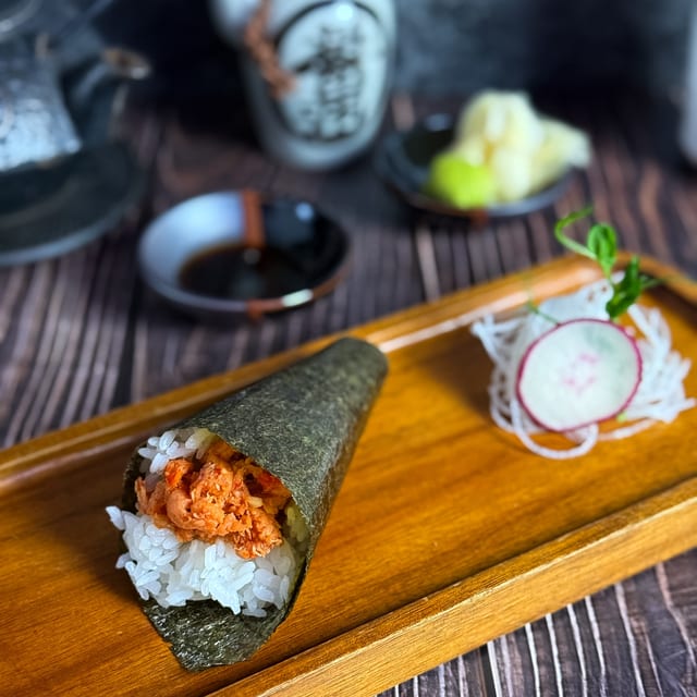 Spicy Crawfish Hand Roll.