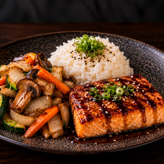 Salmon Teriyaki Entree.