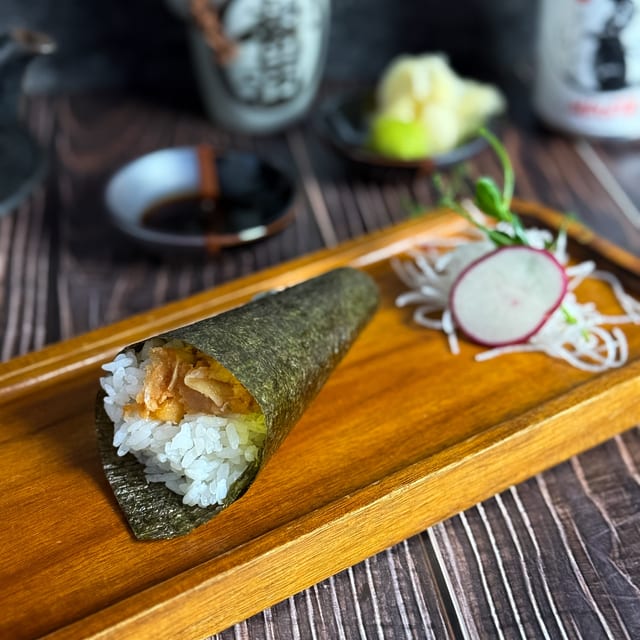 Salmon Skin Hand Roll.