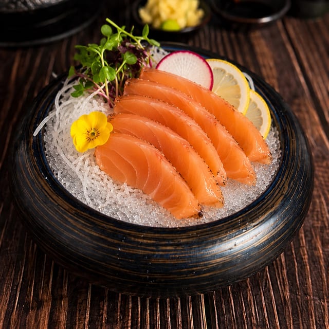 Smoked Salmon Sashimi.