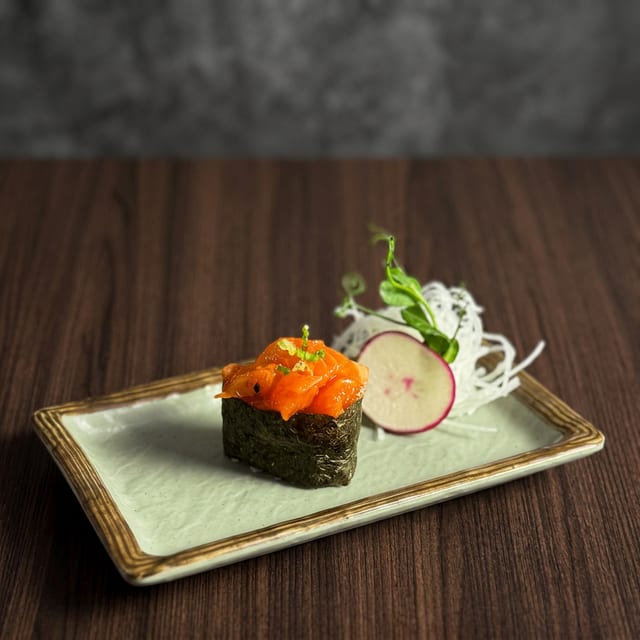 Spicy Salmon Sushi.