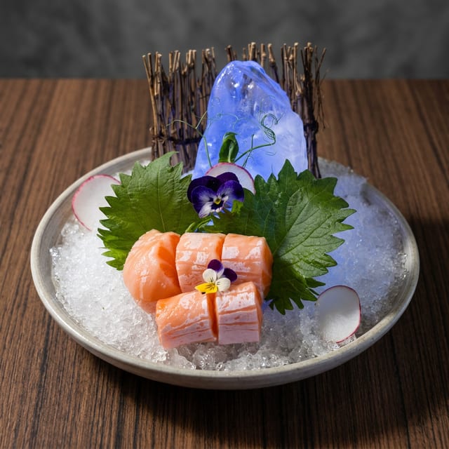 Salmon Belly Sashimi.