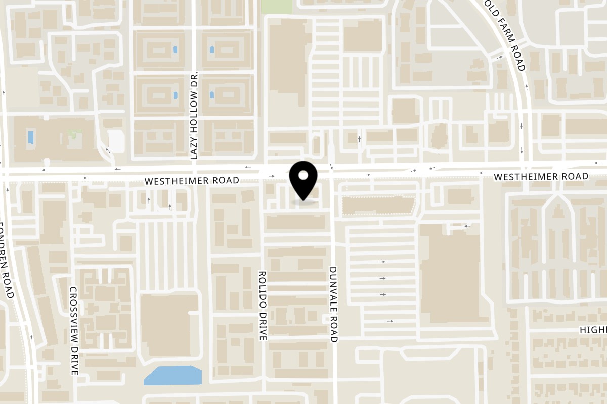 Map showing the location of Top Sushi Houston on 8401 Westheimer Rd in Houston