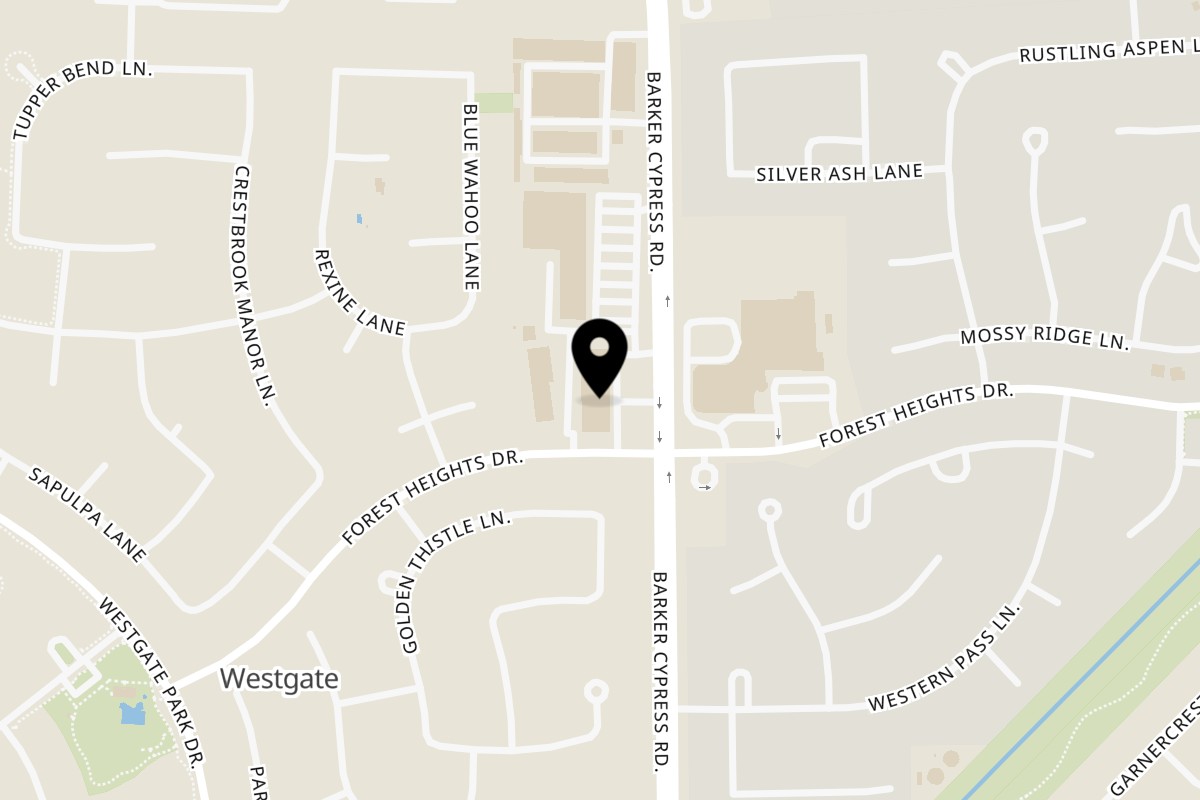 Map showing the location of Top Sushi Cypress on 7751 Barker Cypress Rd #900 in Cypress